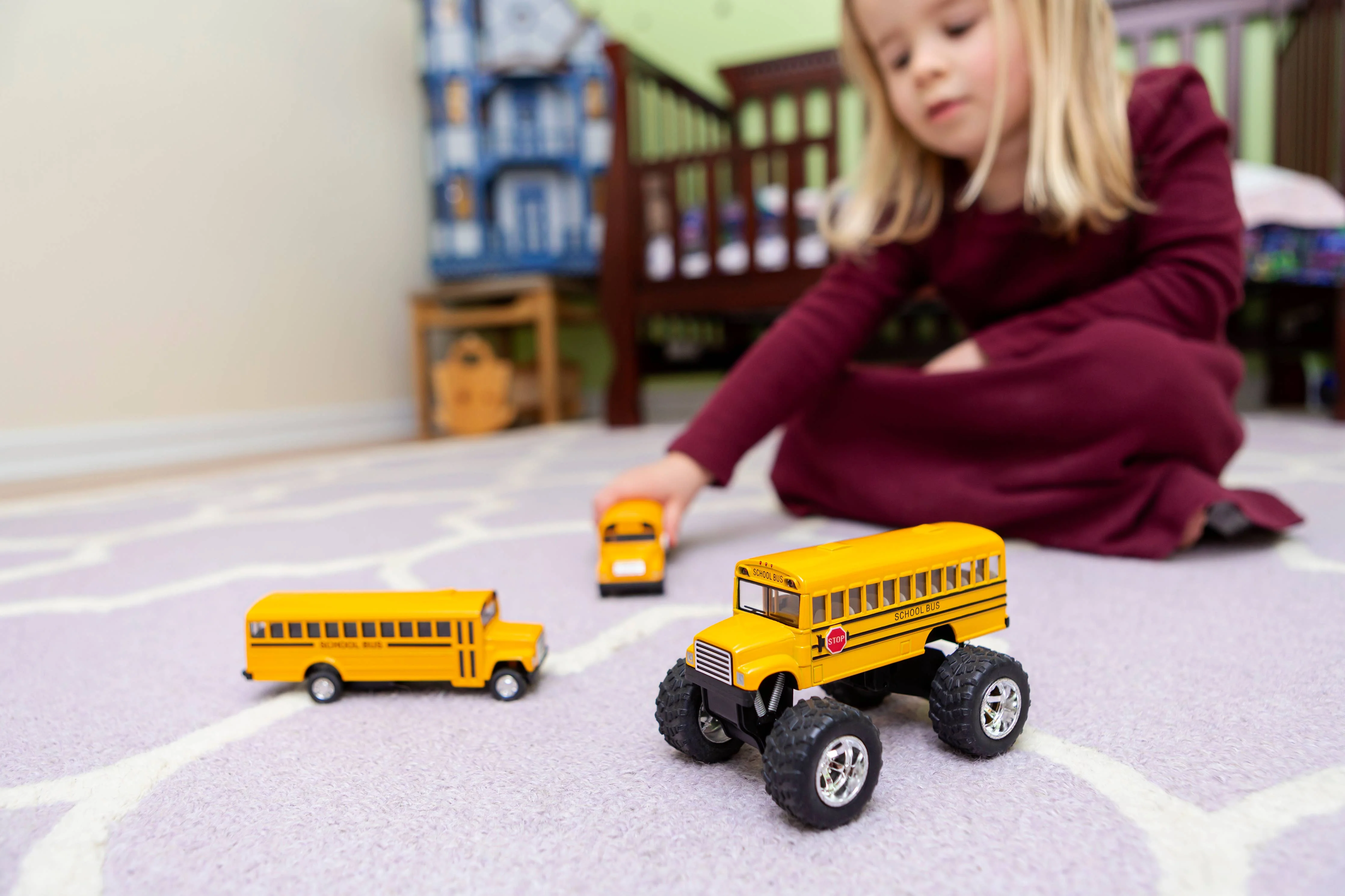 Monster School Bus, Pull Back Action, Die-Cast - Image 4
